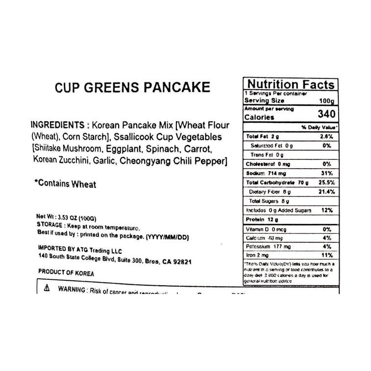 Jeon Green Vegetables Pancake Mix, 3.52 oz 3