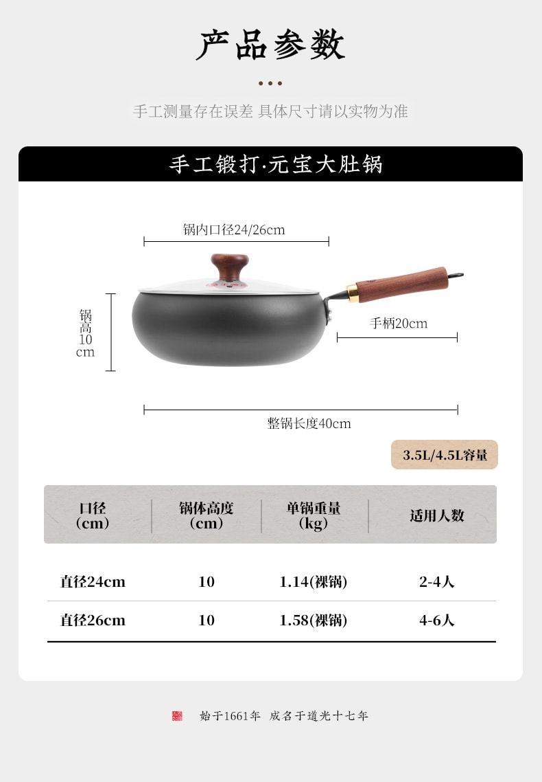 WANGYUANJI ❗ Vraiment le roi de la texture❗【Faites ressortir l'atmosphère de la vie】 Poêle à frire forgée à la main de 24 cm, poêle à frire chinoise en fer, poêle à frire ventrue de Zhangqiu - Les ingrédients peuvent faire des montagnes russes dans la poêle ! Savoir-faire de 400 ans, nous pouvons vous faire confiance ! Compatible avec cuisinière à gaz/induction