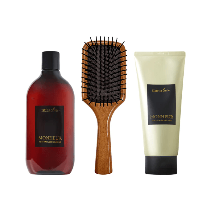 韩国 Miraclair 蒙赫尔防脱发梳子套装 洗发水护发素梳子三件套