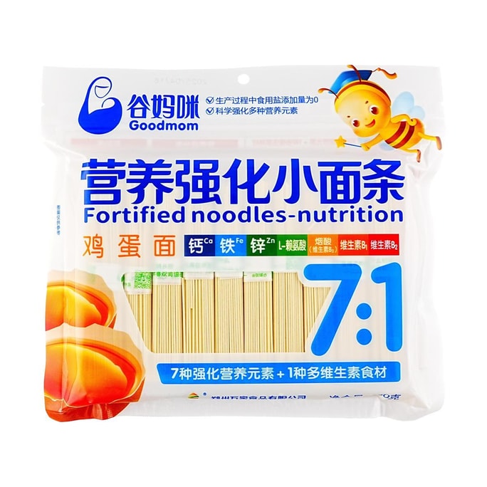 谷妈咪 宝宝辅食幼儿面条 营养强化7:1鸡蛋面 280g