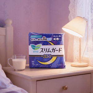 日本KAO花王 LAURIER乐而雅 S零触感系列 无香型 超薄超长夜用卫生巾 2倍吸收超强保护 无荧光剂  350mm 13片入