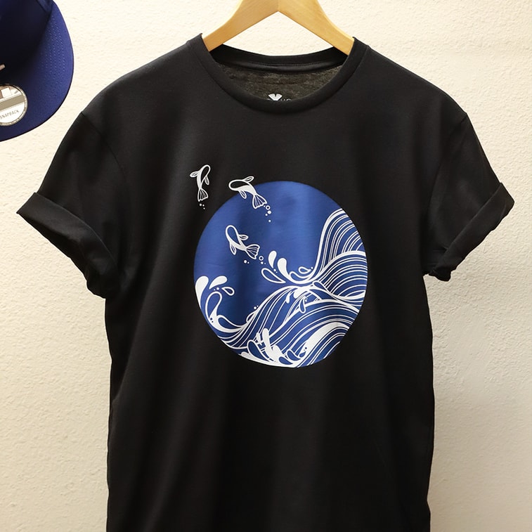 美国 GINKGOHOME 大海与鱼 短袖T恤 黑色 XL 3