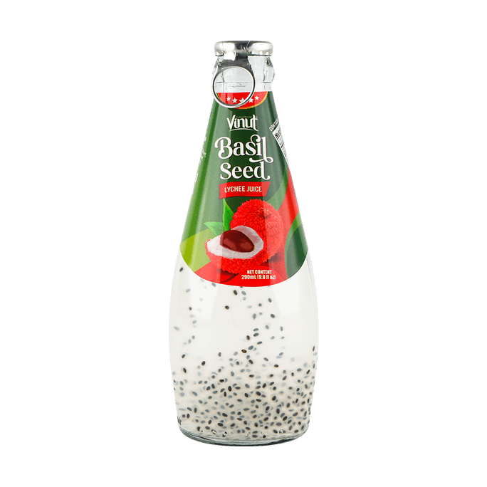 Lychee Juice Drink with Basil Seeds, 9.8 fl oz