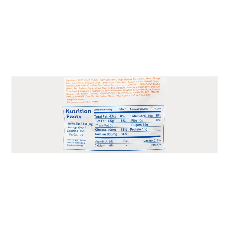 Hot Fruit Flavor Beef Jerky, 1.52 oz 4