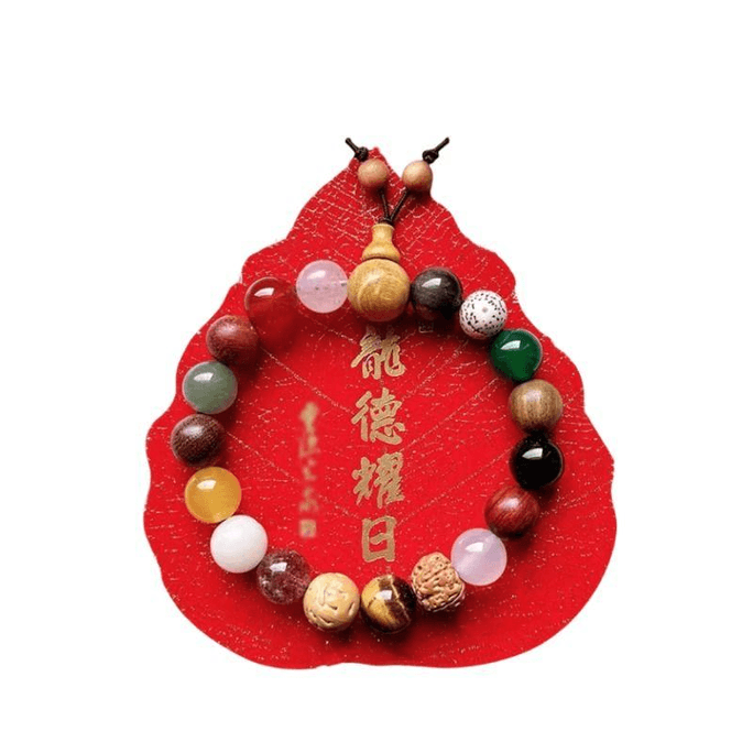 【中国直邮】 灵隐祈福 官方正品白玉菩提莲花手链保平安四代十八籽*1件