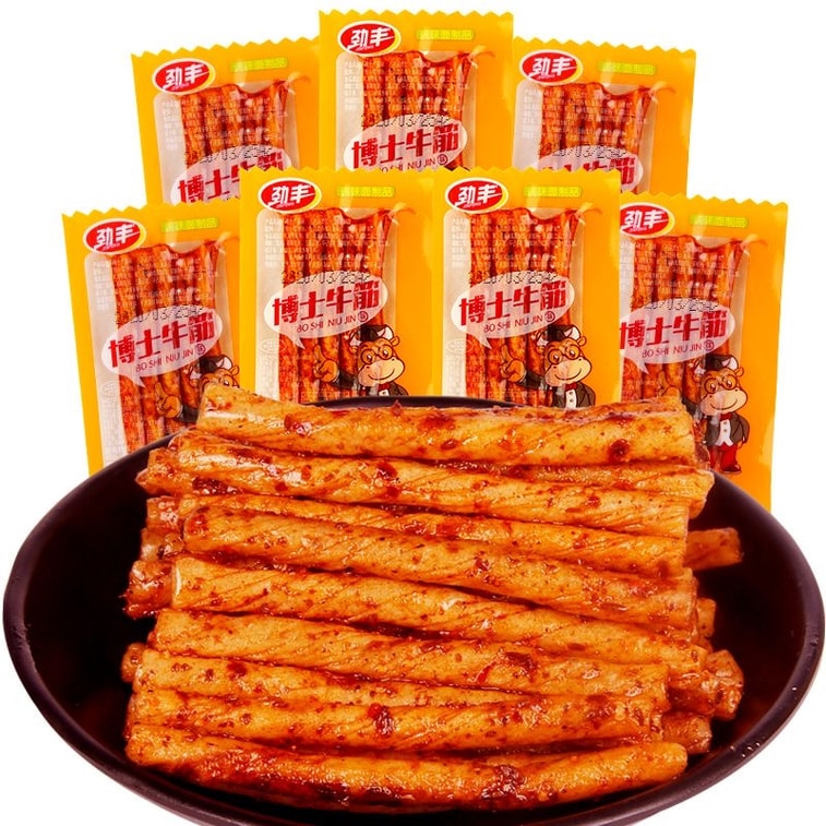 징펑닥터 소고기 힘줄 20g*6팩, 매운 글루텐, 두부 스틱, 두부 제품 매운 슬라이스, 매운 스틱 [추억의 어린 시절] 13