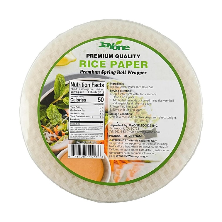 Rice Paper - Premium Spring Roll Wrapper, 8.7 in, 8.81 oz【Gluten Free, GMO Free】 6