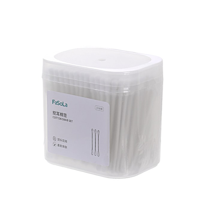 Disposable Ear-picking Double-headed Cotton Swabs 200pcs/box White