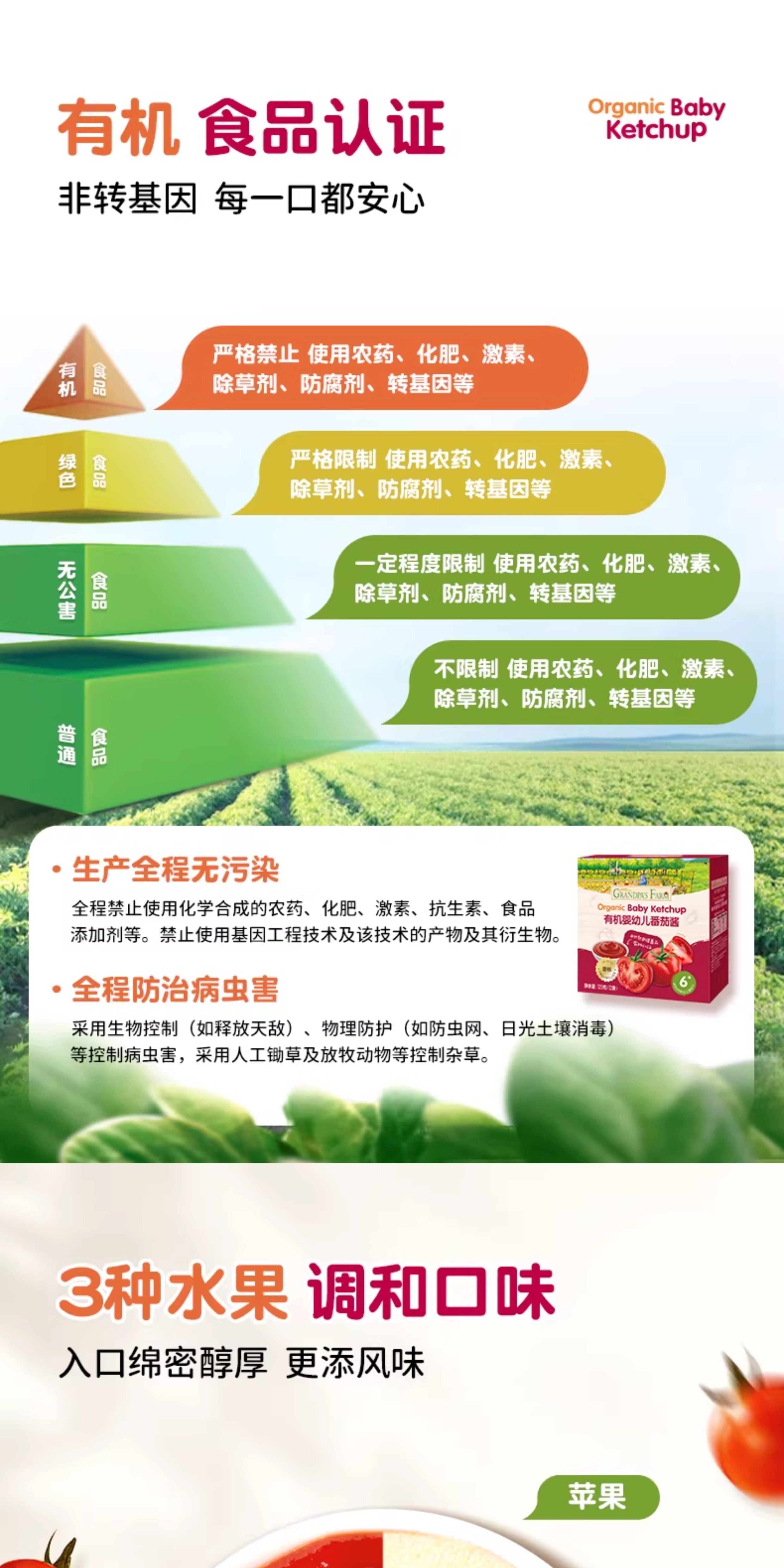 【中国直邮】 爷爷的农场 宝宝番茄酱儿童调味料小包装100%新疆番茄120g/盒