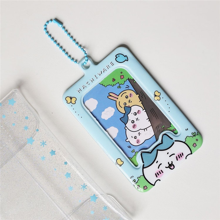 chiikawa card sleeves Sliding Cover Holder Chiikawa Universe outline ID design with a cute Hachiware character peeking Card Sleeves Rabbit Pajama Party