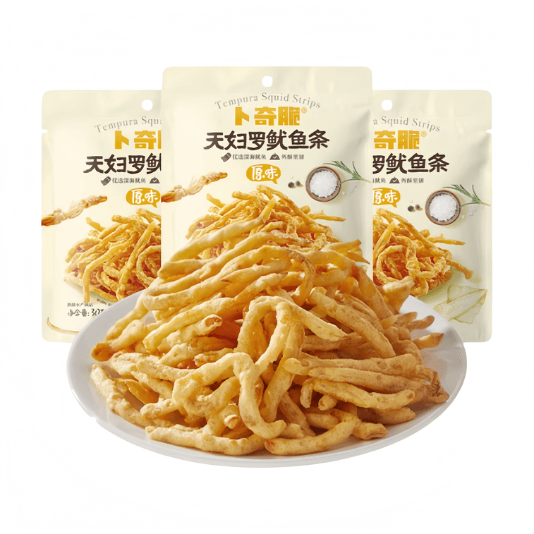 Buchi Crispy Fried Squid Strips Original Flavor Snack Individually Packaged Ready-to-Eat 30g * 3 Packs 3