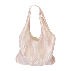 【中國直郵】 HSPM 新國風刺繡文藝小清新仙女帆布包 粉紅色