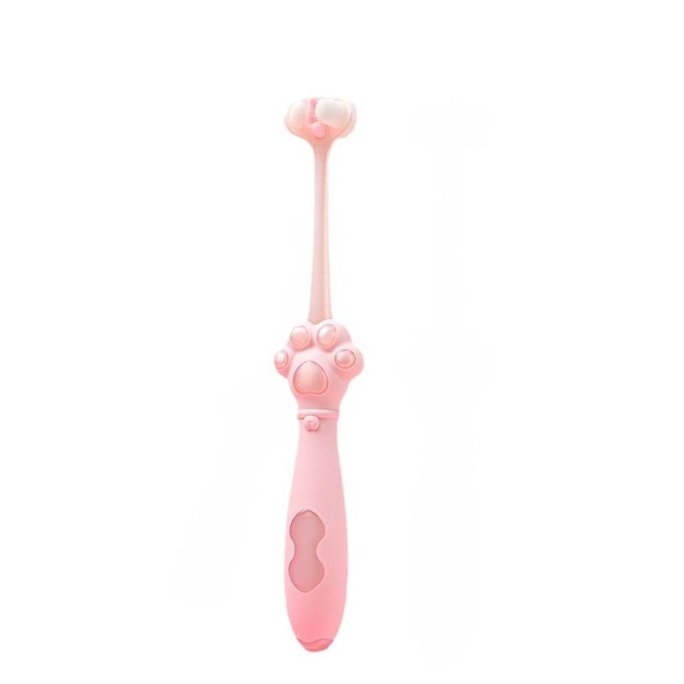Three-sided Soft-bristled Children's Toothbrush Soft For Students Teeth Cute Must-have At Home - Pink 1Pc