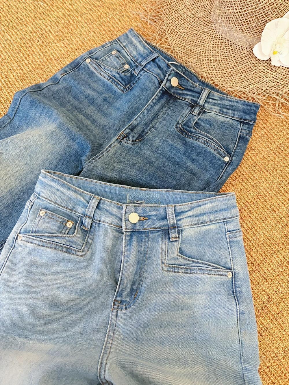 【加拿大直郵】 加拿大 SCENARIO 天際線顯腿長高腰微喇牛仔褲 S-M碼 淺藍色 淺藍色 M