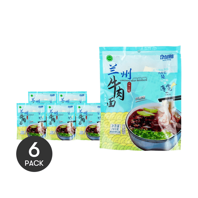란저우 소고기 국수, 넓은 국수 유형, 7.23온스 *6【6팩】