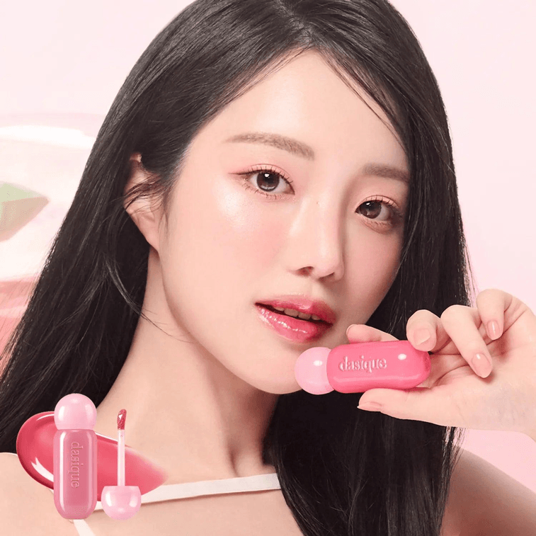 Dasique 韓国製 ハイドレーティング グロッシー リップグロス - 4色展開、09 ダンデライオンピンク 3