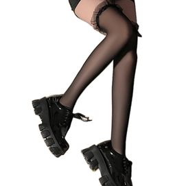 Sexy Underwear  Fungus Lace Sexy Silk Stockings Black One Size