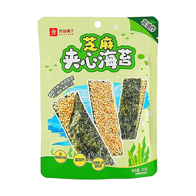 참깨를 곁들인 바삭한 김 스낵, 36g (1.23oz)【구운 참깨 김 샌드위치】