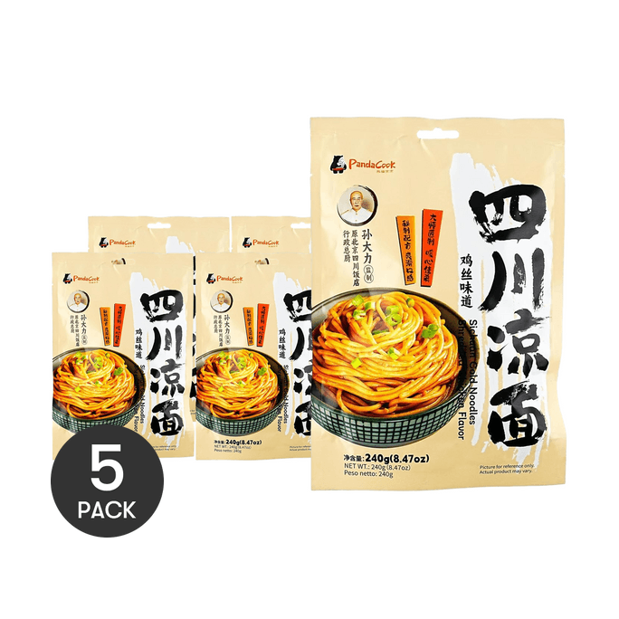 Sichuan Cold Noodles , Shredded Chicken Flavor , 8.47 oz *5【5 Packs】