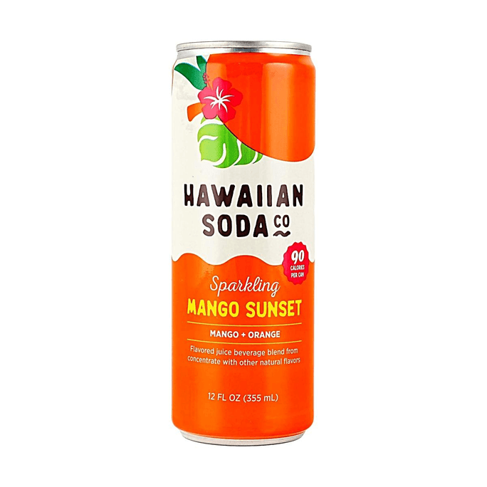 Mango Orange Sunset Sparkling Drink,Real Fruit Soda,12 fl oz【No Sugar Added,No Caffeine】【Tropical Flavor】