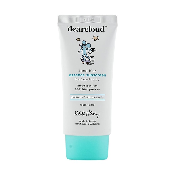 Keith Haring Tone Blur Essence Sunscreen, SPF50+ / PA++++, Cica, Aloe, 1.69 fl.oz. - Primer & Vegan