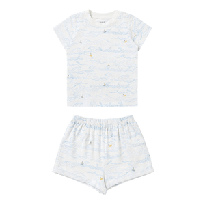 Nest Designs Kids Baby Short Sleeve Two Piece PJ Set Bamboo Jersey - Surfs Up 4-5Y