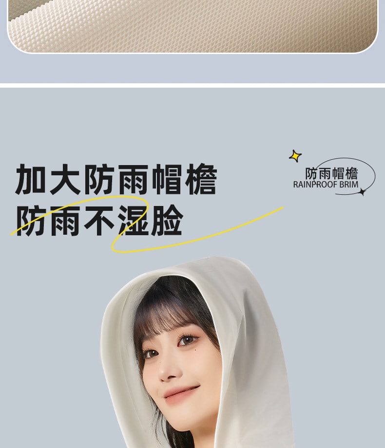尚官 便携式束口雨衣 椰奶白/件【加厚材质 便携束口 带帽防护】户外登山徒步雨披 防泼耐磨 出行应急雨衣 轻便易收纳 户外出行防雨装备