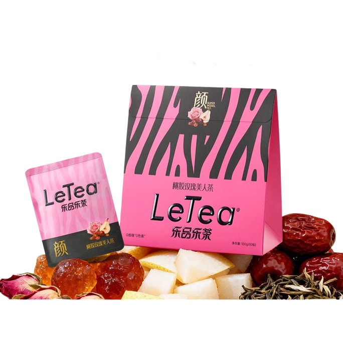 【中国直邮】 乐品乐茶 花果茶包【花香蜜韵】桃胶玫瑰美人茶100g/10包