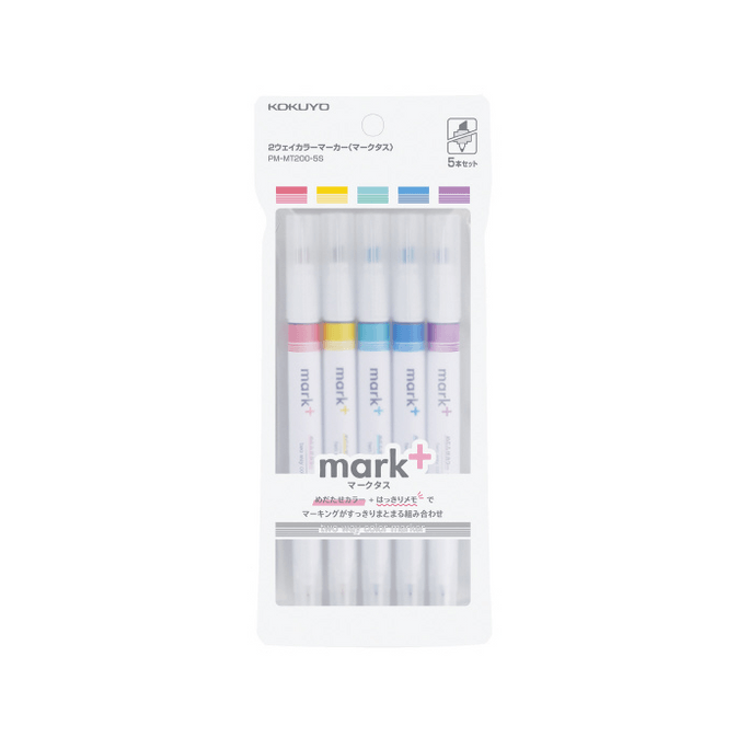 【日本直邮】 日本 KOKUYO 国誉 双色马克笔 5支装