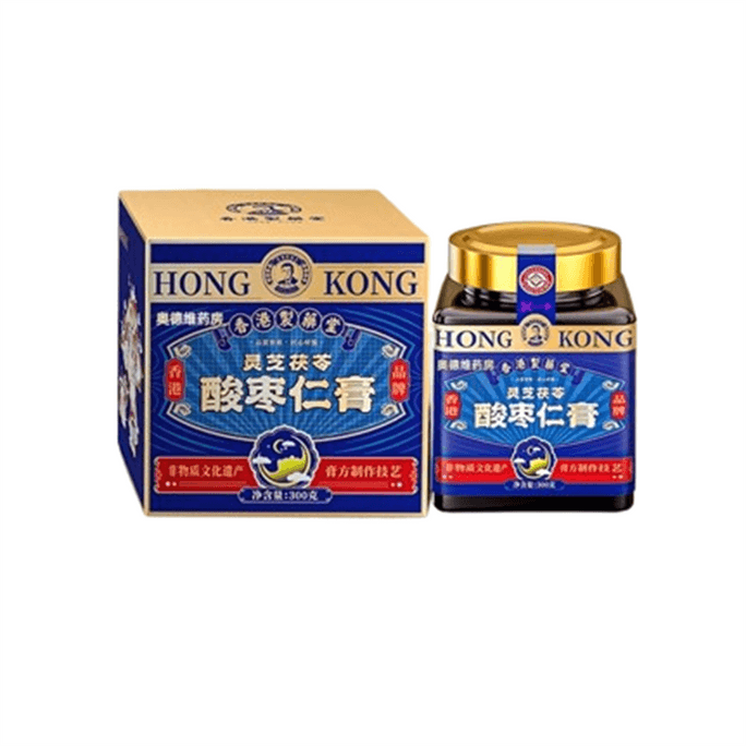 【中国直邮】 香港制药堂 灵芝茯苓酸枣仁膏320g/罐 晚安睡百合茯苓茶丸汤睡眠茶gaba氨基丁酸正品(建议3盒周期装)