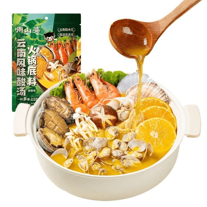【中國直郵】 南山婆 雲南風味酸湯 200g 百香果雲南酸湯火鍋底料調味袋裝酸香味