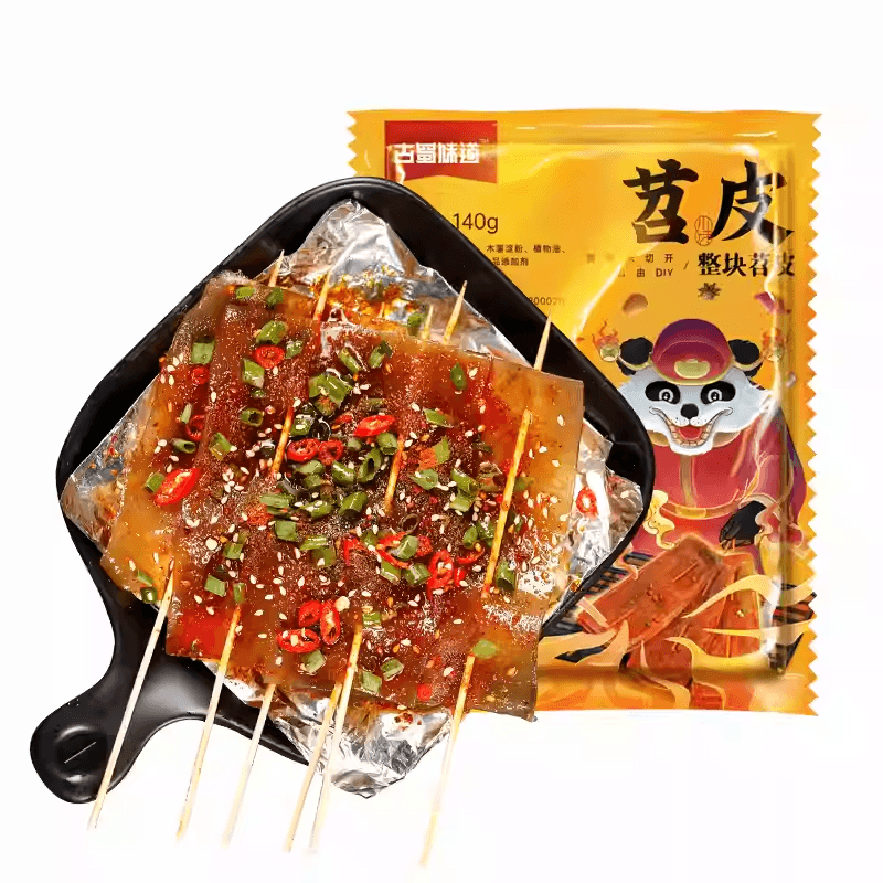 【中国直邮】 古蜀味道 苕皮烧烤专用鲜苕皮四川火锅串串烧烤食材苕皮豆干140*1包