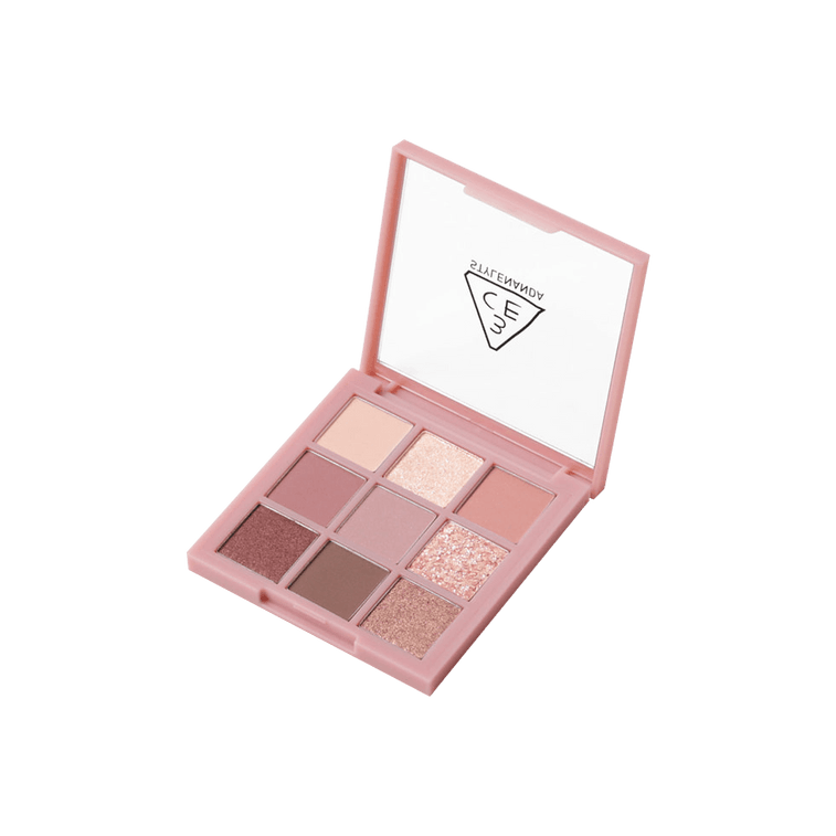 韓國3CE 九宮格9色多功能眼影盤 霧面碎鑽偏光珠光多用盤 #AUTO FOCUS 煙粉盤 薔薇粉調 仙氣靈動【虞書欣同款】 9