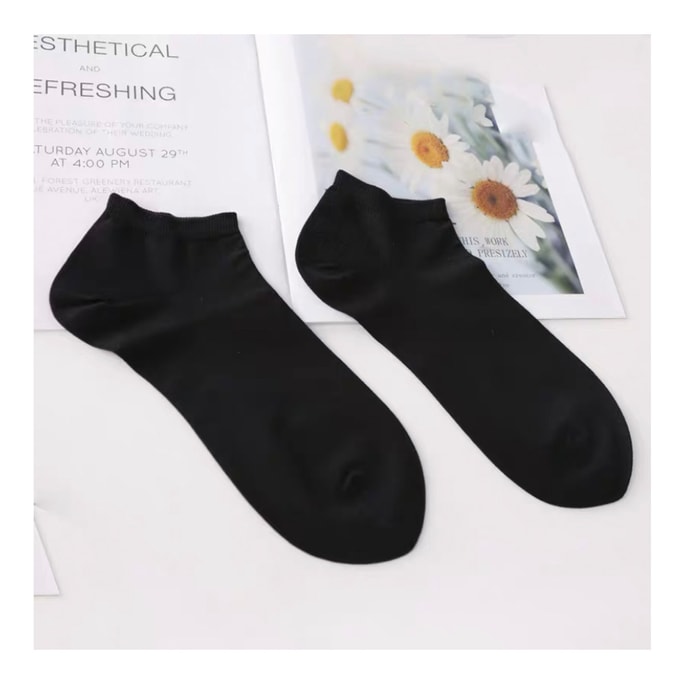 Mulberry Silk Socks Moisture Absorption Breathable Female Solid Color Socks JXQ237#Black One Size