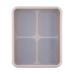 韩国DAILYLIKE 硅胶冰格 家用制冰格 辅食备菜冷冻格子 #可可色4块装 12.5x15.1x4.4cm