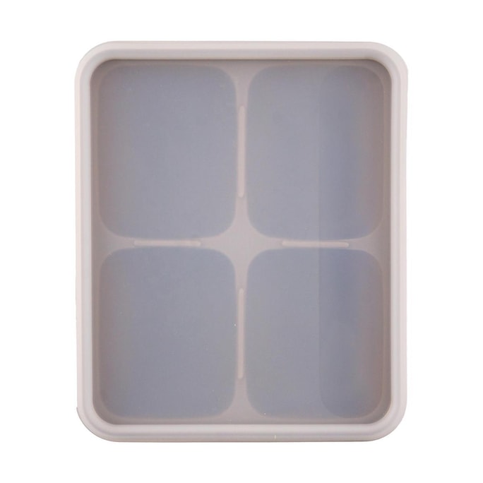 韩国DAILYLIKE 硅胶冰格 家用制冰格 辅食备菜冷冻格子 #可可色4块装 12.5x15.1x4.4cm