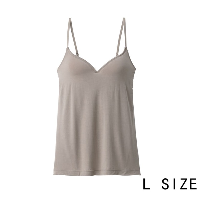 【日本からの直送】無印良品 レディース リヨセル キャミソール ブラパッド付き サイズL ダークブラウン（1枚）