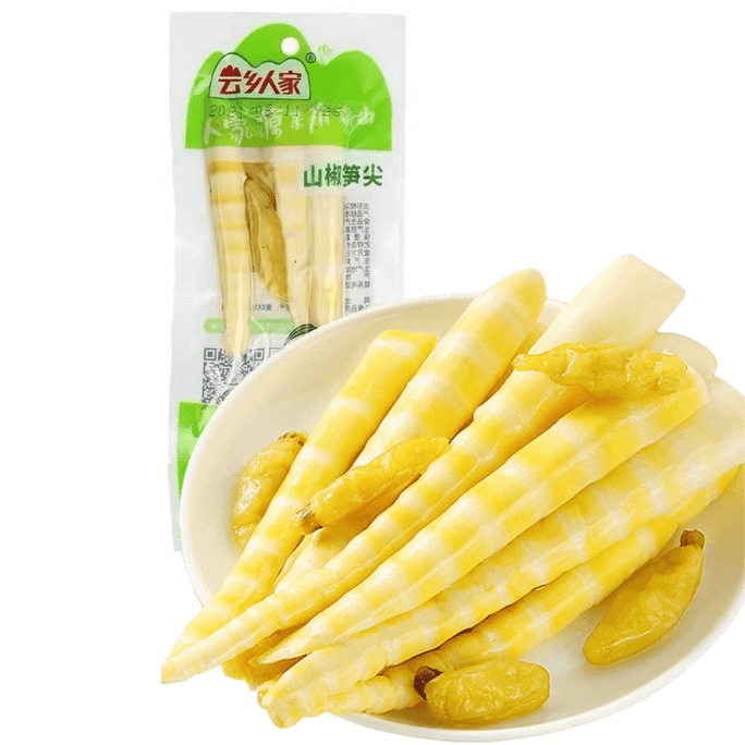 【中國直郵】 雲間 鄉人家山椒筍尖 泡椒竹筍開袋即食酸辣筍片脆筍網紅零食小包裝 24g*1包