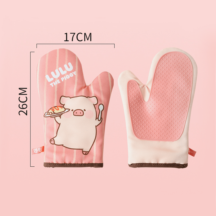 lulu Pig 공동 브랜드 베이킹 장갑 화상 방지 보온 장갑 한 켤레 Dry Rice Pig 6