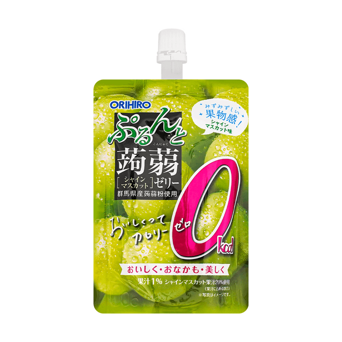 日本ORIHIRO蒟蒻 0卡蒟蒻吸吸果冻爽 阳光玫瑰葡萄味 130g