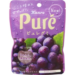 【日本直邮】KANRO PURE果肉果汁咀嚼弹力软糖 葡萄味 56g