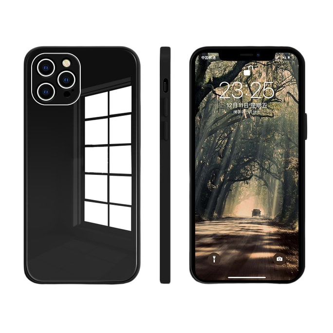 Xinyue Apple 직선형 액체 실리콘 유리 휴대폰 케이스 Iphone13 Pro 클래식 블랙