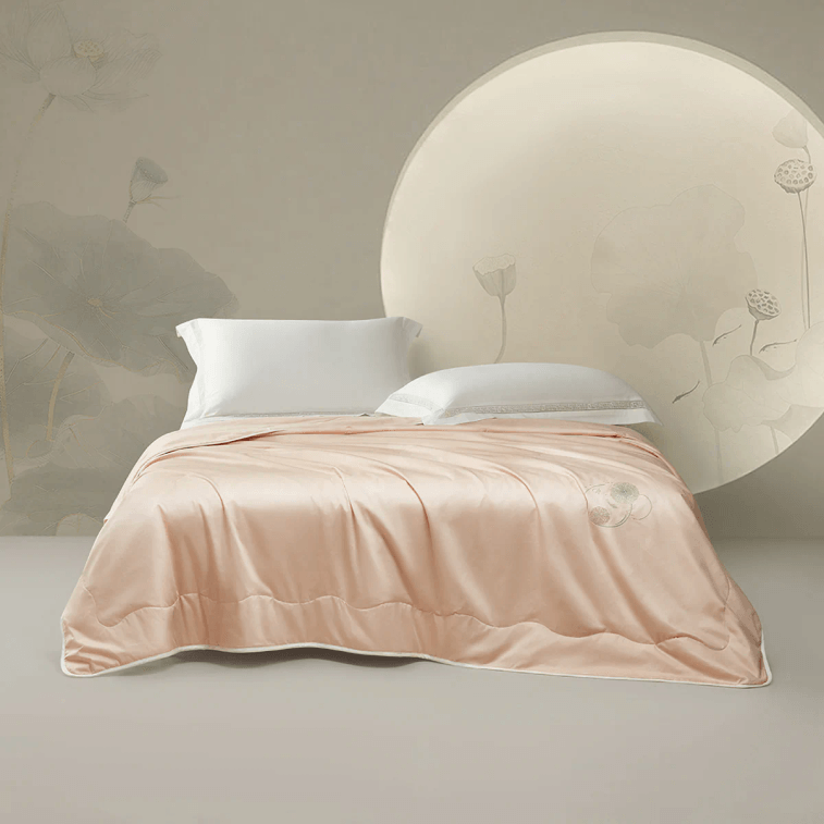 【中國直郵】羅萊家紡 竹露清荷 可水洗蠶絲四季被 220*250cm King size 8