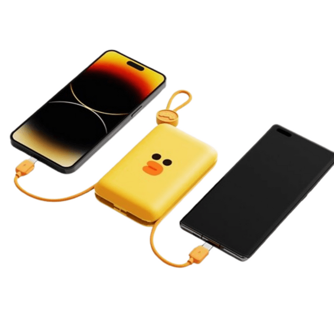 Co-branded rechargeable battery with cable fast charger 2-in-1 10000mAh Brown Bear 1pc