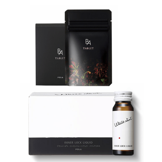 POLA B.A The Tablet Refill 180 Tablets And Body Spot Whitening Liquid 10 Bottles