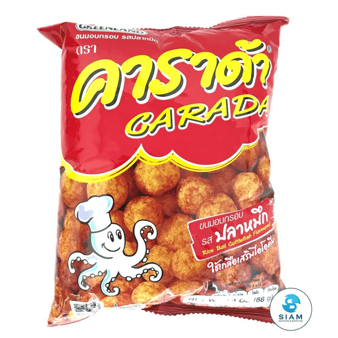 Thailand Siam Store Carada Rice Ball Thai Snack, Cuttlefish Flavor