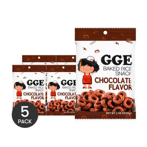 GGE Baked Rice Snack Chocolate Flavor, 1.59 oz *5【5 Packs】