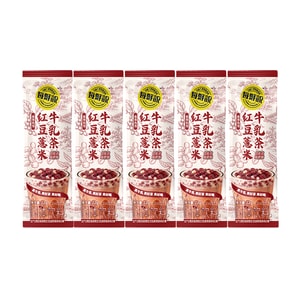 Red Bean Coix Seed Milk Tea 22g*5 Bags【 New Zealand Milk·Real Tea】0 Trans Fat Non-Dairy Creamer Red Beans Soft Shandong Coix Grain Anhui Yellow Tea 110 Calories【Healthy Drink·Afternoon Tea】