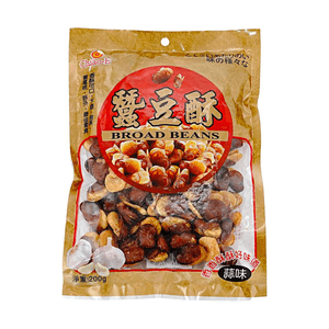 Fried Broad Beans Garlic 7.05oz【Crispy and Delicious】【Rich Garlic Flavor】