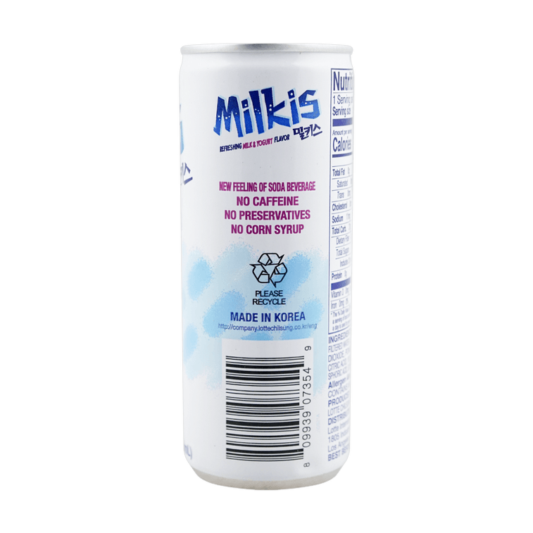 韓國LOTTE樂天 MILKIS妙之吻 牛奶碳酸飲料 蘇打汽水 原味 250ml【0脂】【包裝隨機發】 20